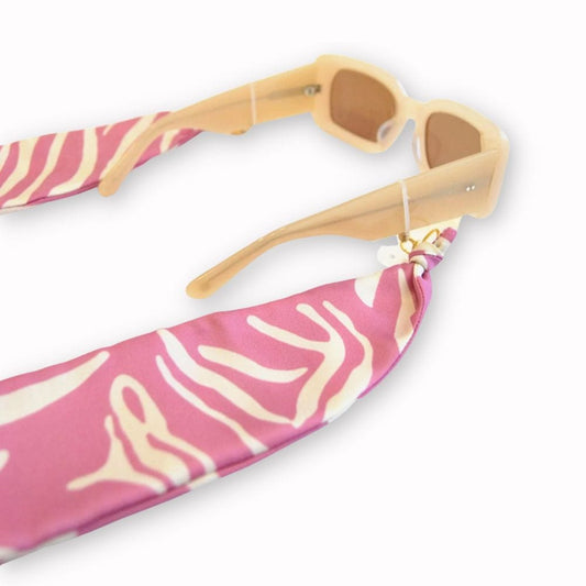 Pañuelo de seda print cebra rosa