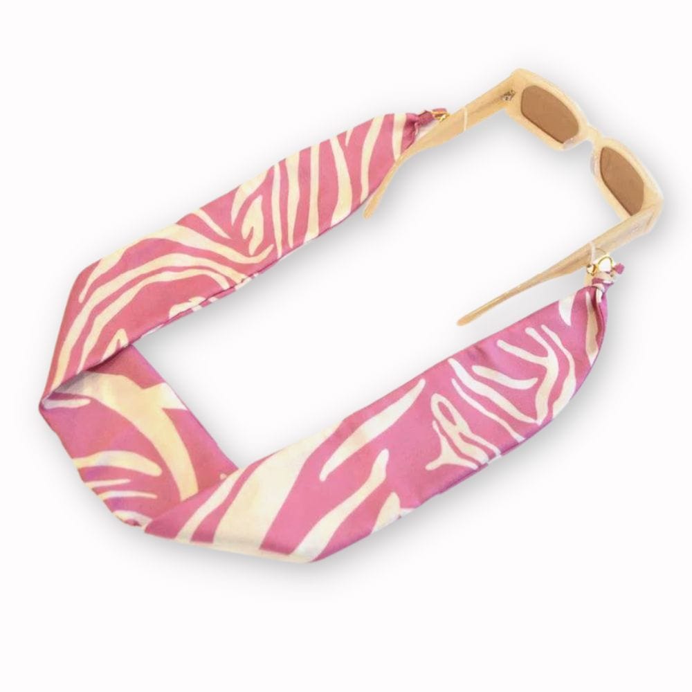 Pañuelo de seda print cebra rosa