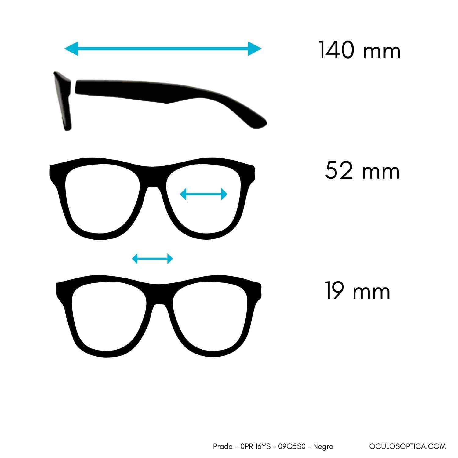 Prada - 0PR 16YS - 09Q5S0 - Negro - oculosopticaonline